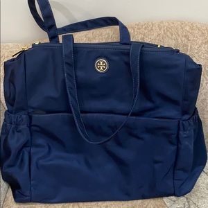 Tory Burch navy diaper bag